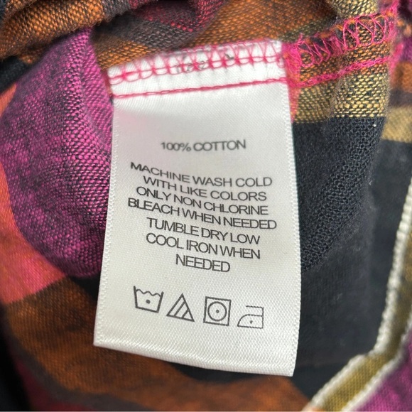 Foxcroft Women’s Pink, Navy, and Purple Plaid Button Down Shirt Size 10 - Picture 5 of 5